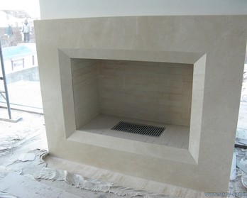 Строительство открытого камина и оформление его мрамором в стиле модерн