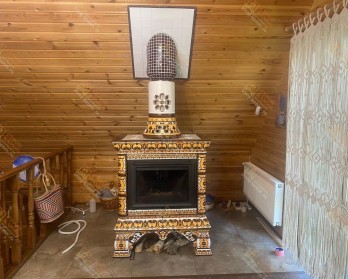 Деревянный дом с изразцовой отопительной печью Кострома, дымоходом Феникс, в СНТ Микрон под ключ